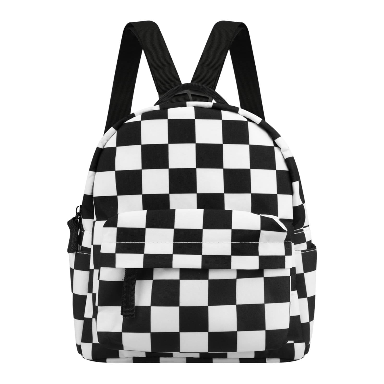 Mini Backpack for Women Girls, EEEkit Black White Checkered Bag, Small Travel Daypack for Teens and Kids, School Bookbag, Kids Unisex, Size: 26 x 4.72