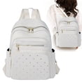 thumbnail image 1 of Small Backpack for Women White Mini Travel Backpack Purse Small Purses Cute Lightweight Back Pack Trendy Studded Bag, 1 of 9