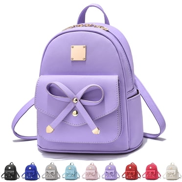 Small Backpacks for Girls and Women, Synthetic Leather Fashionable Shoulder Bag Suitable for Daily Life(Violet)