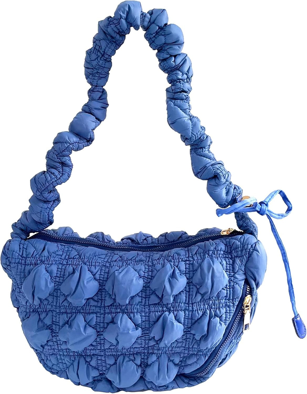 Small Bag,Adjustable Shoulder Strap Puffer Crescent Crossbody Bags Lightweight Hobo Handbag Puff Purse