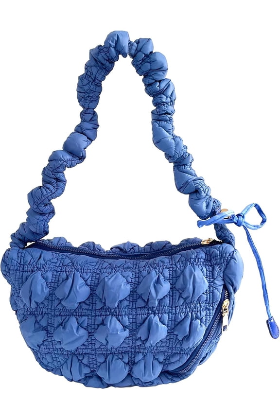 Small Bag,Adjustable Shoulder Strap Puffer Crescent Crossbody Bags Lightweight Hobo Handbag Puff Purse