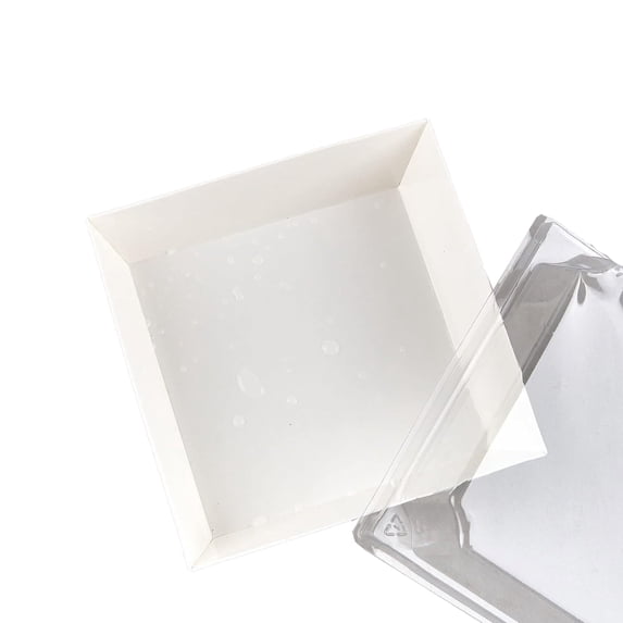 Small Bakery Boxes with Clear Lids, 12-Pack 4X4 Inches, White Cardboard ...