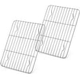 thumbnail image 1 of Small Baking Cooling Rack Set of 2,Stainless Steel Metal Roasting Cooking Rack,Non Toxic & Rust Free Food Rack,Baking Rack with Parallel Lines Design,Dishwasher Safe Wire Rack Baking Rack, 1 of 10