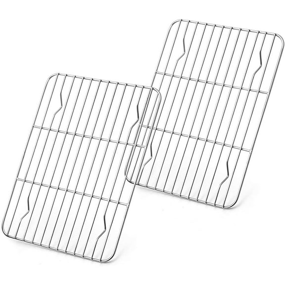 Small Baking Rack Set of 2, Stainless Steel Cooling Rack for Toaster Oven, 8.6 x 6.2 Inches