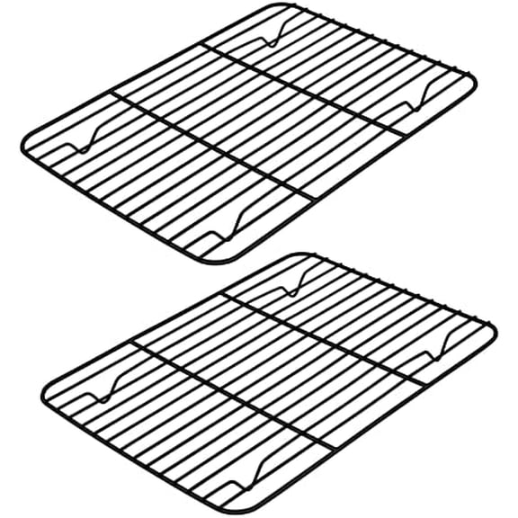 Small Baking Wire Rack Set of 2, Non-stick Rack for Toaster Oven Cooking Roasting Broiling Grilling Meat Bacon, 8.7” x 6.2” Metal Bakeable Cooling Racks for Cookie Cake - Easy to Clean