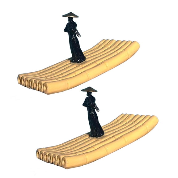 Small Bamboos Rafts Floating Boats Decoration for Enhancing Aquariums Fish Habitat and Home Decoration Accent
