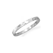 AZUREBELLA JEWELRY Small Band Ring Hammered Sterling Silver, Sizes 2 to 4
