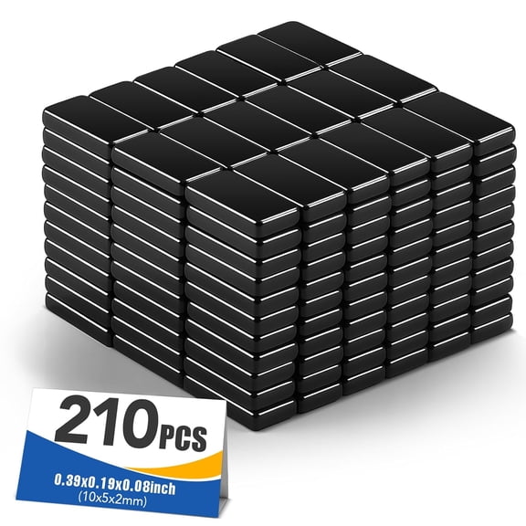 Small Bar Neodymium Magnets, 10x5x2 mm Rectangular Rare Earth Magnets for Crafts, Heavy Duty Strong Hold for Refrigerator, Tool Storage, Whiteboard, DIY - 210 Pcs