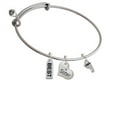 thumbnail image 1 of Small Bare Feet Sister Heart Expandable Bangle Bracelet, 1 of 1