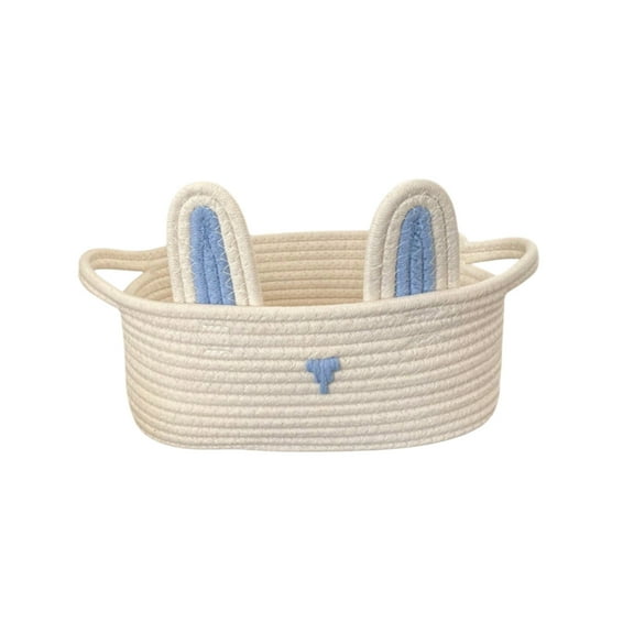 Small Basket for Easter Eggs Hunt, Boys Easter Basket Lovely Bunny Basket Colorful Woven Basket First Easter Gifts for Boys Babies Kids Children, 12"x 8" x 5"
