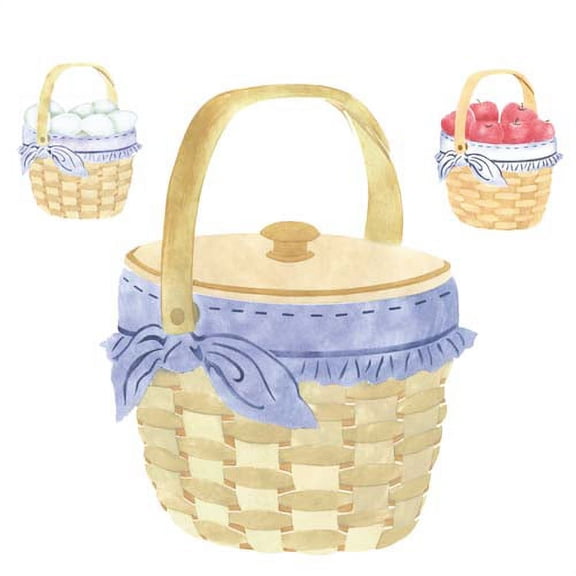 Small Basket with Apples and Eggs Wall Stencil 2773B by Designer Stencils