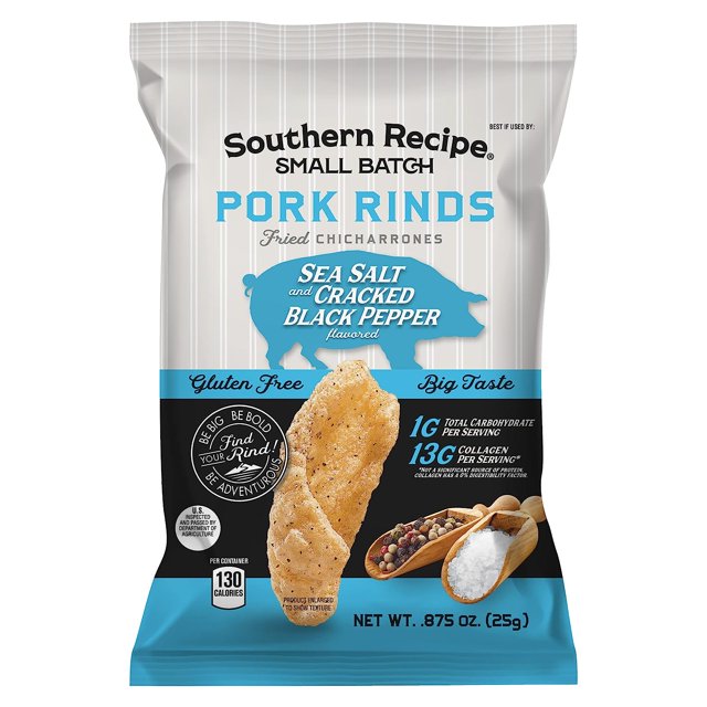 Small Batch Pork Rinds Sea Salt & Black Pepper Chicharrones Keto