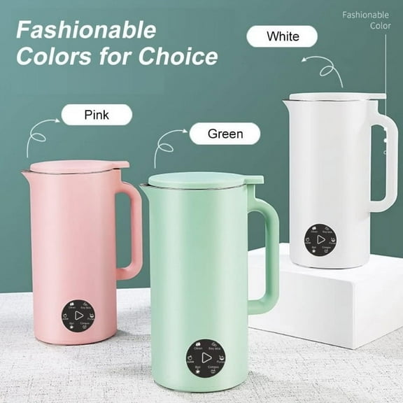 Small-Batch Soy Milk Machine - 15-Min Auto Program, Self-Cleaning Stainless Steel, Makes Almond/Oat Milk Too, Space-Saving Design