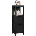 thumbnail image 1 of Small Bathroom Floor Cabinet with 2 Removable Drawers, Slim Storage Organizer Rack Stand for Bathroom, Kitchen, Corner, Small Space, Black, 1 of 6