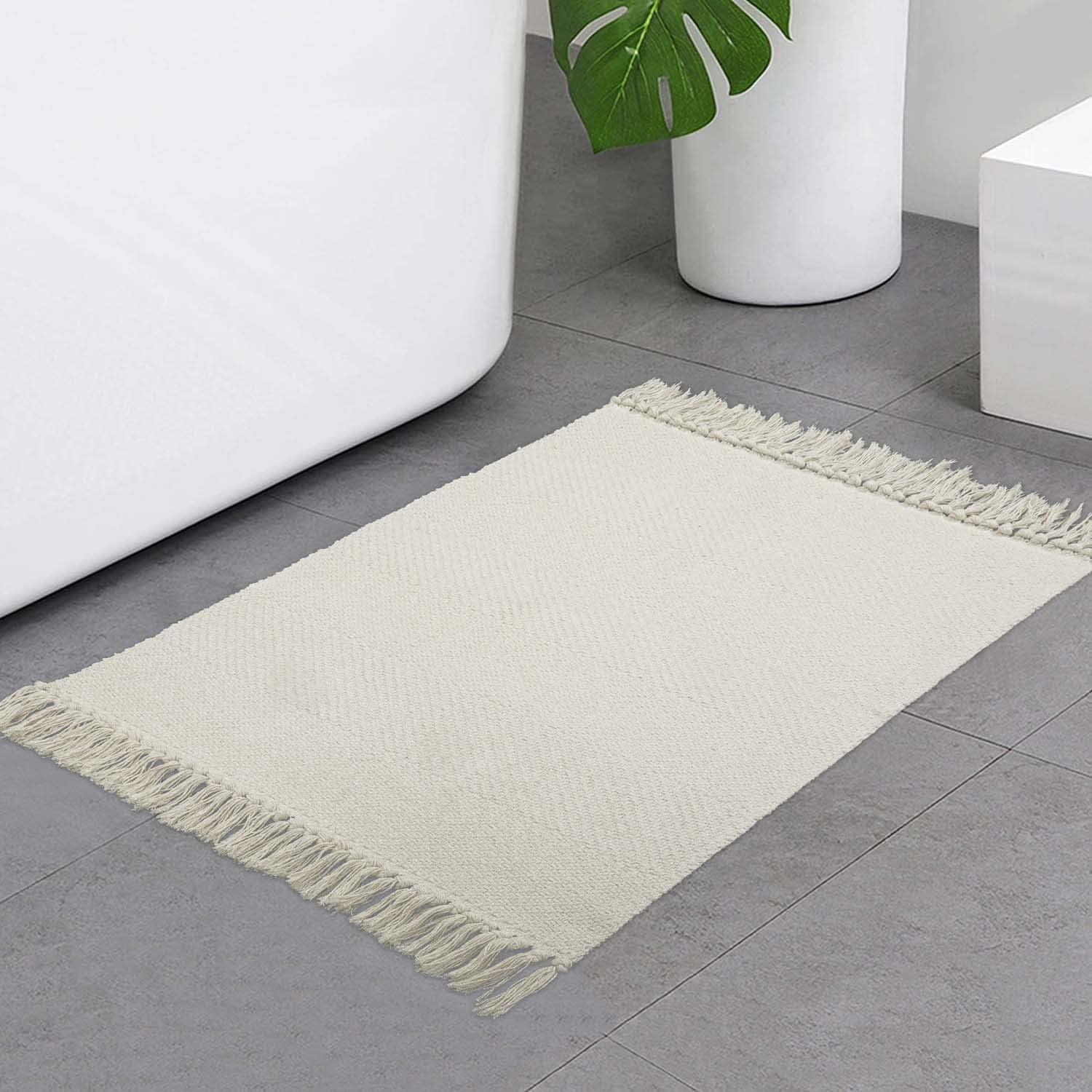 Little Rugs Small Bathroom Rug, 2' x 3' Hand-Woven Low Profile Front Entryway Rug ...