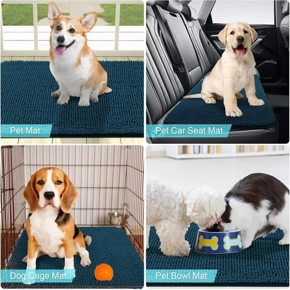 Small Bathroom Rugs – Thick Chenille Bath Mats | Absorbent and Washable Bath Rug Non-Slip, Plush and Soft Rugs for Bathroom, Shower, Sink, Red 23x15 Inch