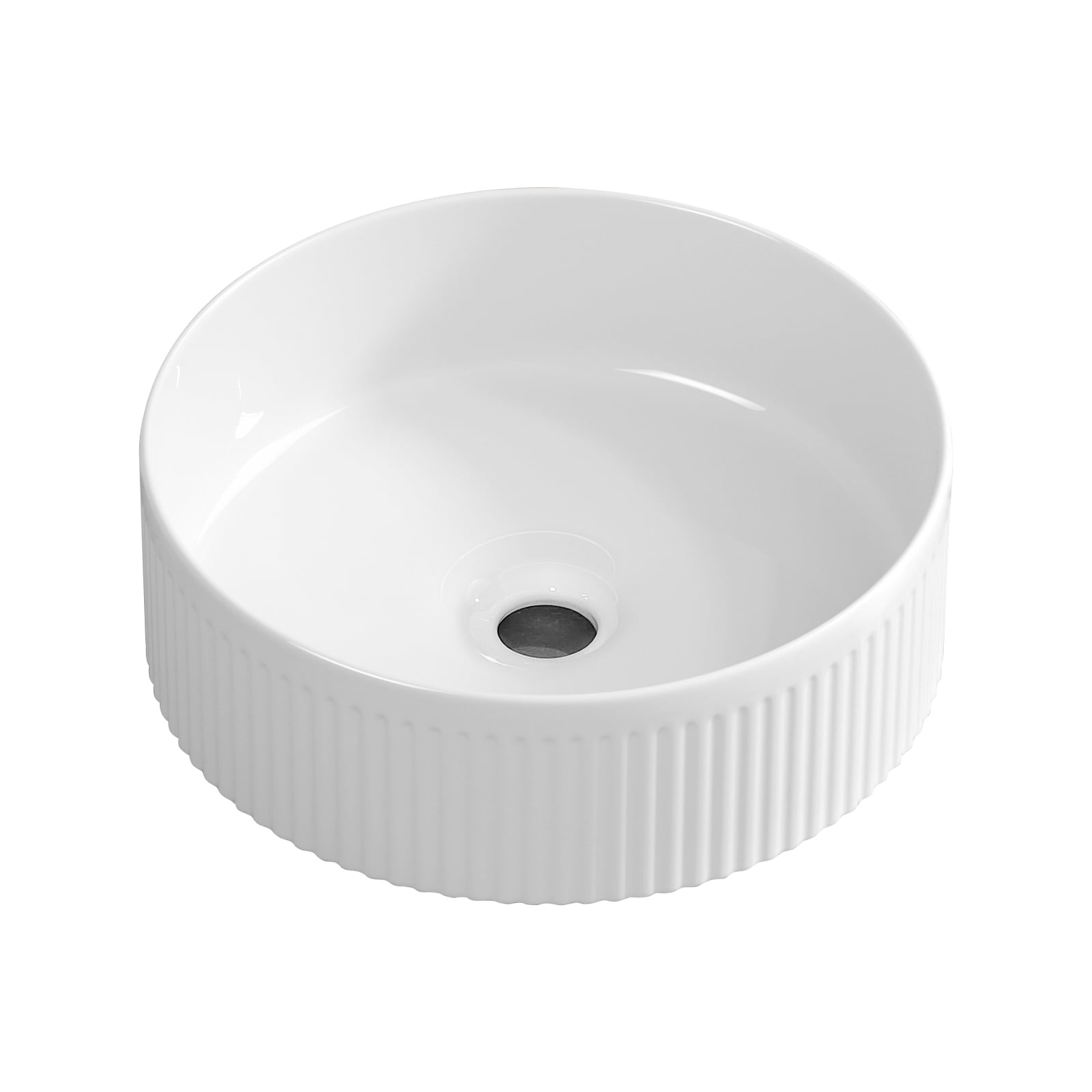 Small Bathroom Sink,14 Inch Round Bathroom Sinks Above Counter,Porcelain Ceramic White Vessel Sink,Modern Sink,Sink Bowls for Bathroom Vanity Cabinet,Bathroom Sink,Art Wash Basin