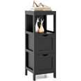 Small Bathroom Storage with 2 Removable Drawers Wood