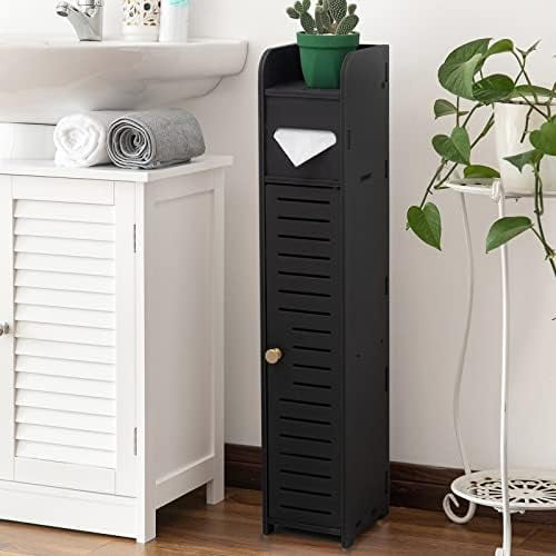 Small Bathroom Storage Cabinet: Bathroom Toilet Paper Cabinet Fit for Small Roll,Black | Fit for Small Roll