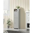 thumbnail image 1 of Small Bathroom Storage Cabinet, Grey Corner Cabinet with Adjustable Shelves and Doors, 1 of 7