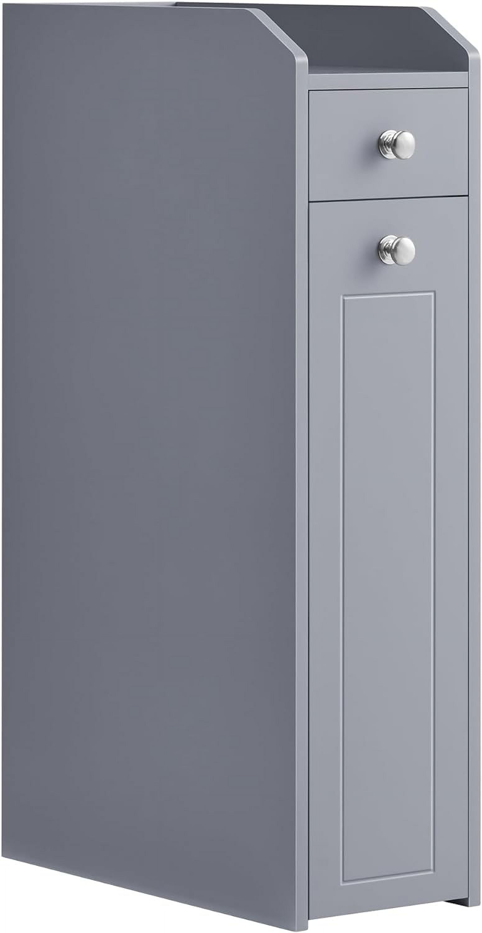 Small Bathroom Storage Cabinet, Slim Bathroom Storage Organizer, Toilet Paper Holder with ...