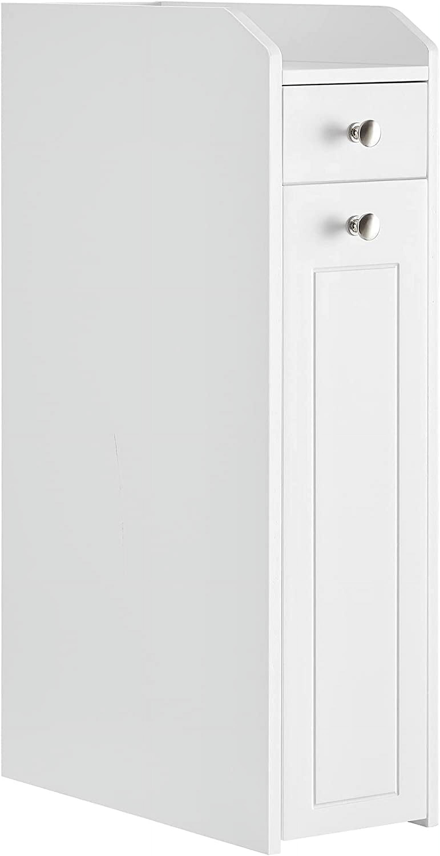 Small Bathroom Storage Cabinet, Slim Bathroom Storage Organizer, Toilet Paper Holder with ...