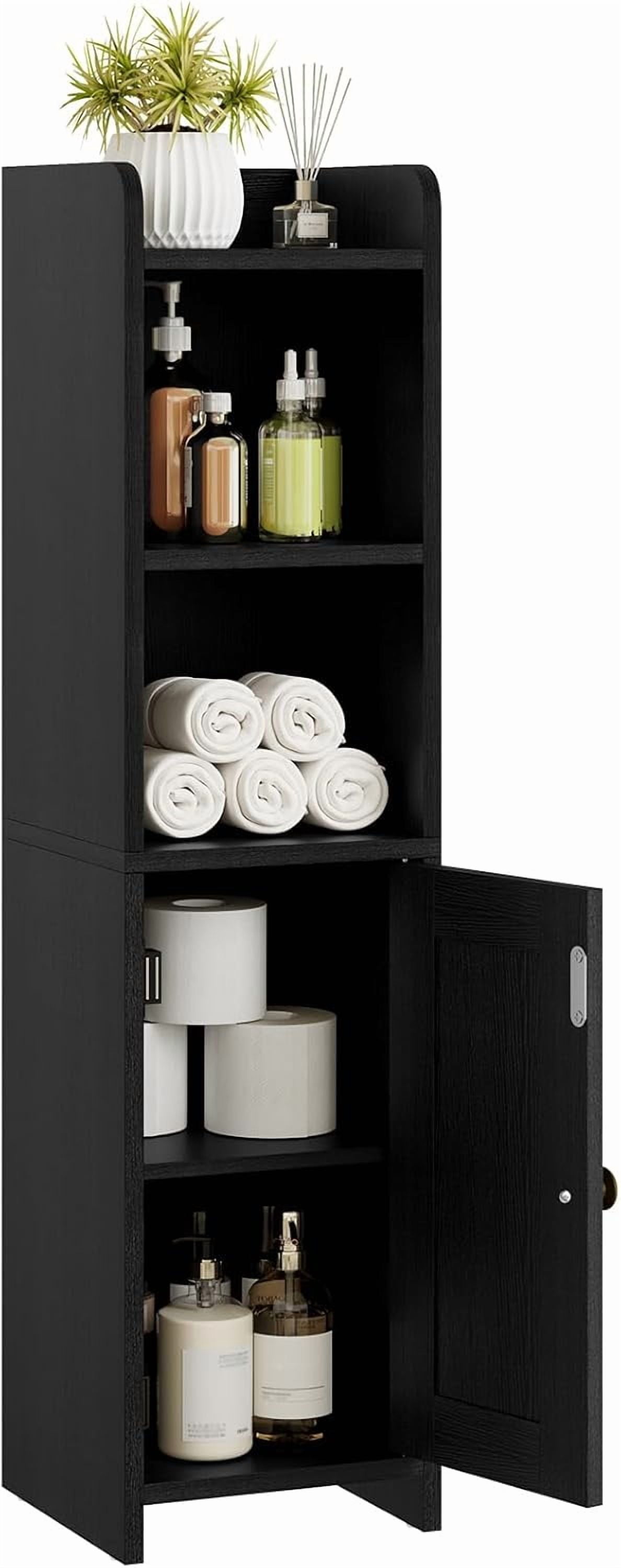 Small Bathroom Storage Cabinet, Toilet CabinetFreestanding Organizer ...