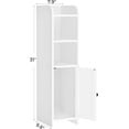 thumbnail image 1 of Small Bathroom Storage Corner Floor Cabinet with Door and Shelves, Beside The Toilet Paper Stand for , Narrow Toilet Paper Cabinet, 9.8" D x 7.9" W x 31" H, White, 1 of 8