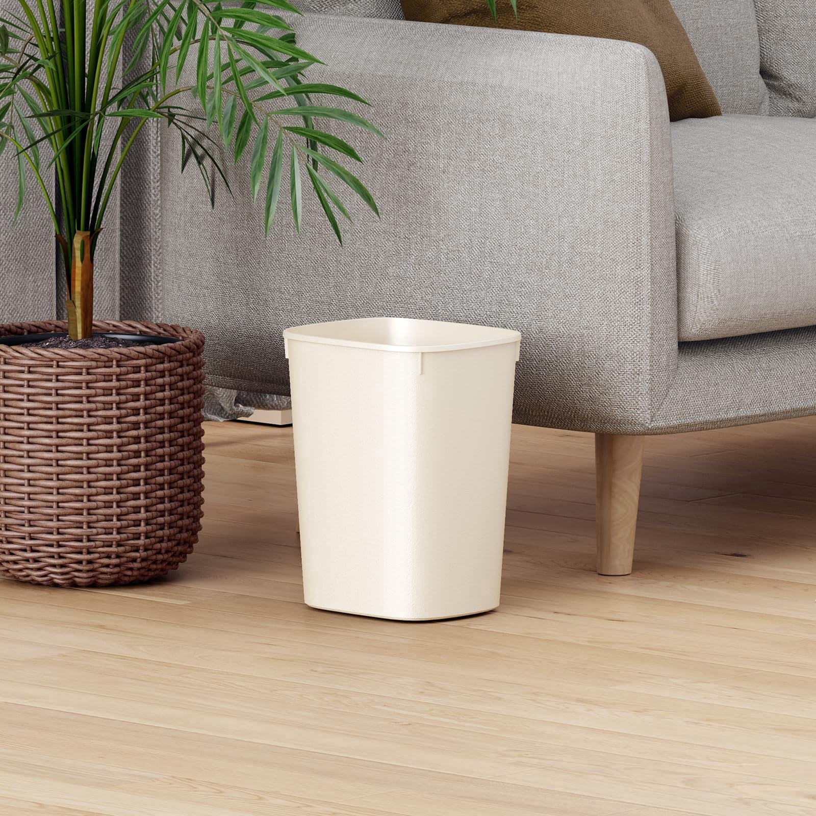 Small Bathroom Trash Can 2.6 Gallon Slim Mini Plastic Waste Basket for Dorm Room Bedroom Office Toilet Compact Design