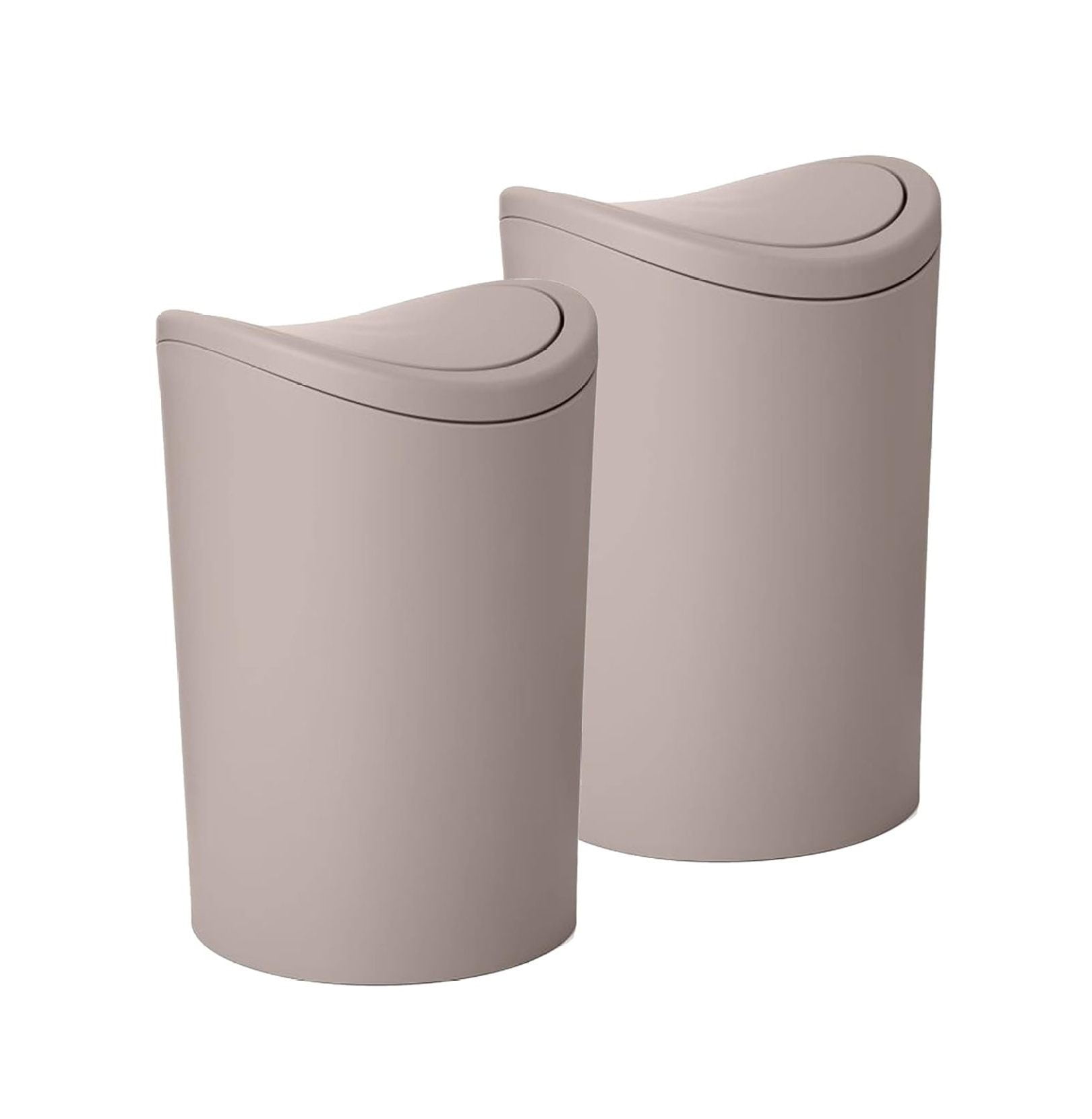 Small Bathroom Trash Can with Lid, Modern Mini Waste Bin with Swing Lid ...