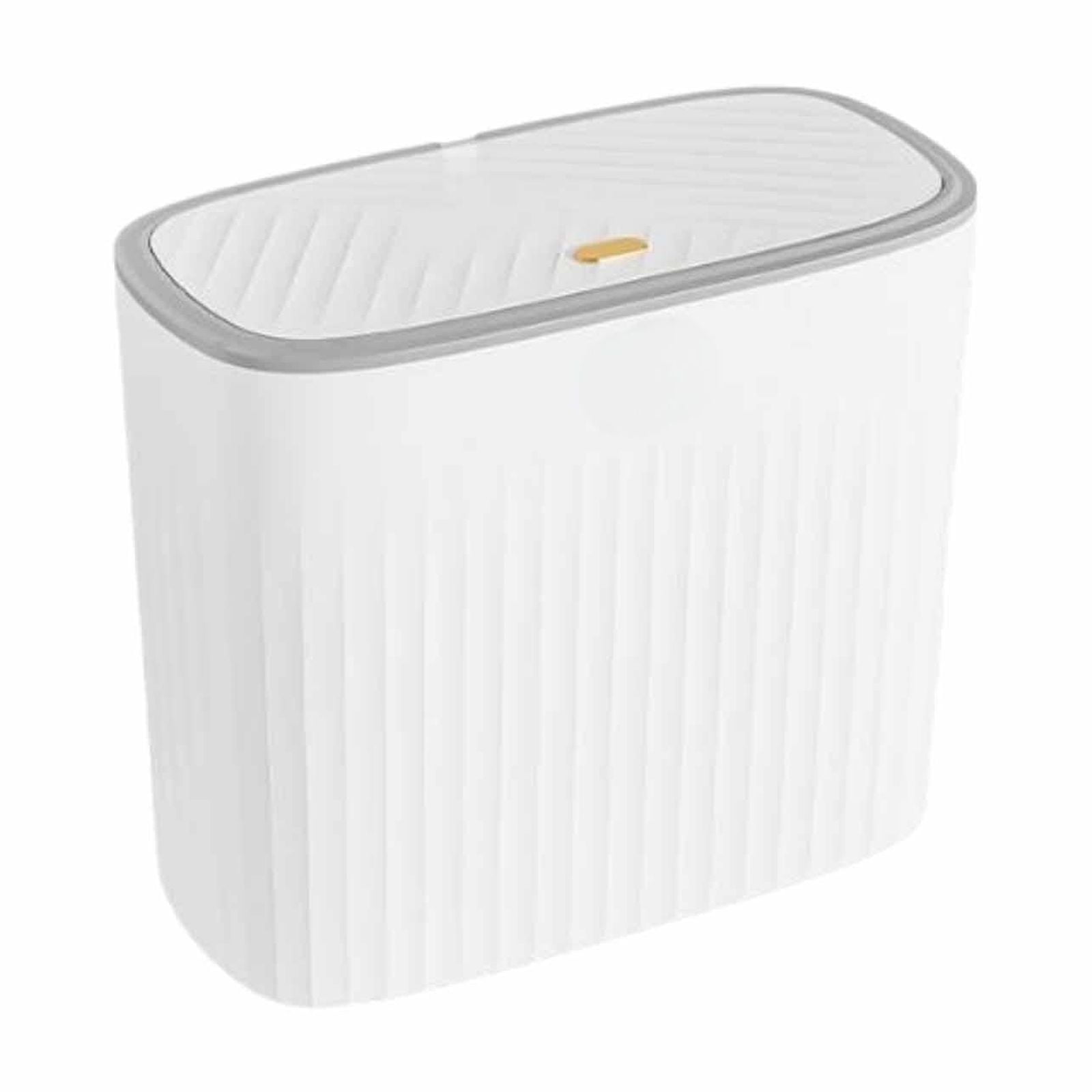 Small Bathroom Trash Can with Lid, Slim Garbage Bin, Dog Proof Trashcan, Plastic Wastebasket for ...