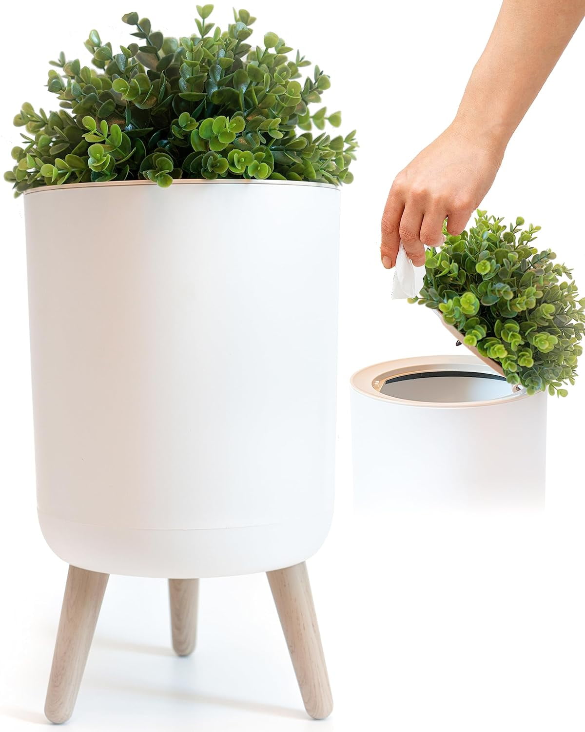 Small Bathroom Trash Can with Lid, Small Bathroom Garbage Can with ...