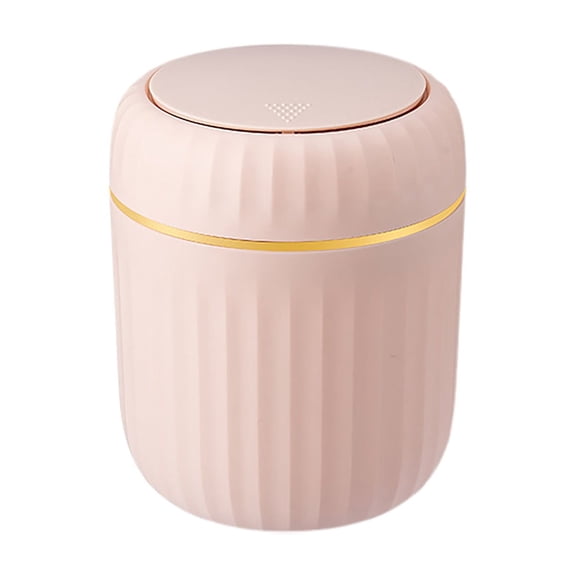 Small Bathroom Trash Can with Lid, Tiny Slim Plastic Garbage Bin with Pop-Up Lid, Mini Waste Basket Can Water-Proof for Home Kitchen, Bedroom, Office, Laundry, Toilet, Rv, 1Pc(Pink,5.1x5.1x6.5")