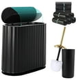thumbnail image 1 of Small Bathroom Trash Can with Press Type Lid, Toilet Brush and Holder Set,Slim Black Bathroom Garbage Can, Slim Narrow Trash Bin 2.6 Gallon Garbage Bin, 75Counts Trash Bags, 1 of 13