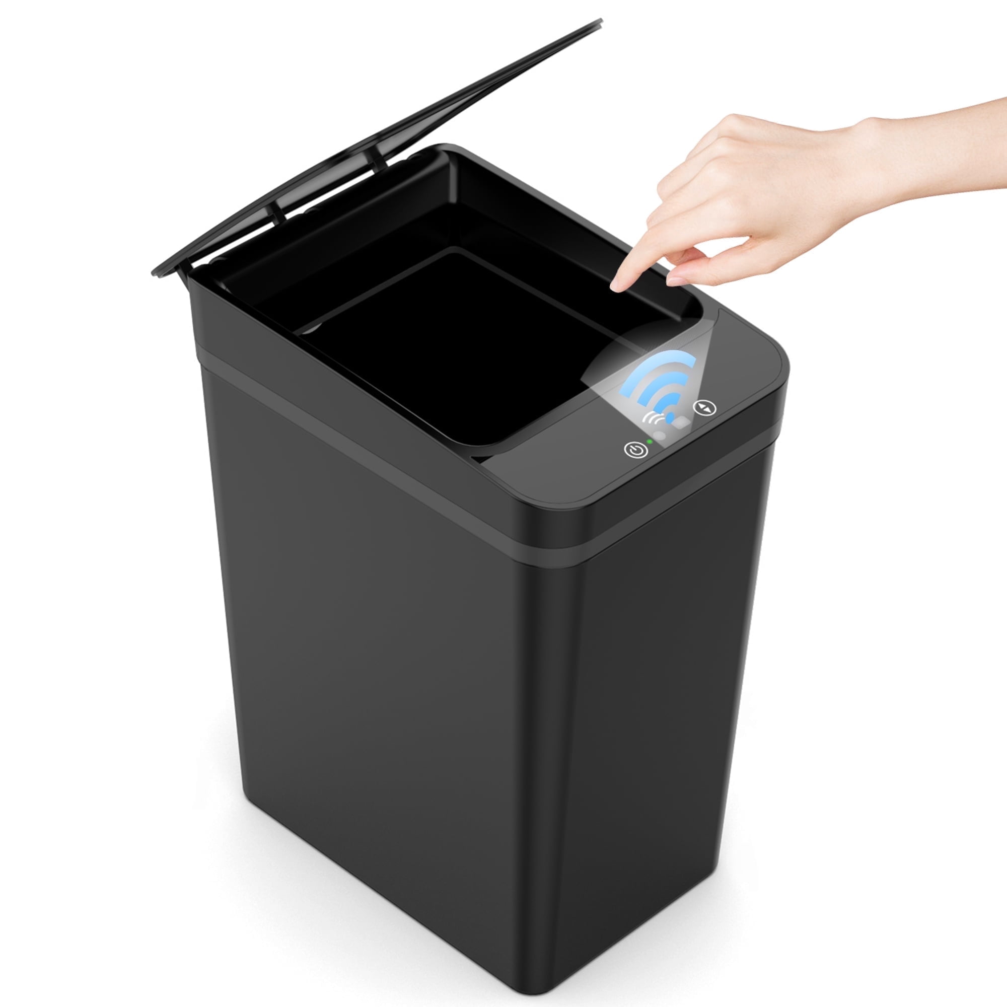 Small Bathroom Trash Cans with Lid, 3.2 Gallon Touchless Trash Bin, Automatic Trash Cans Touchless