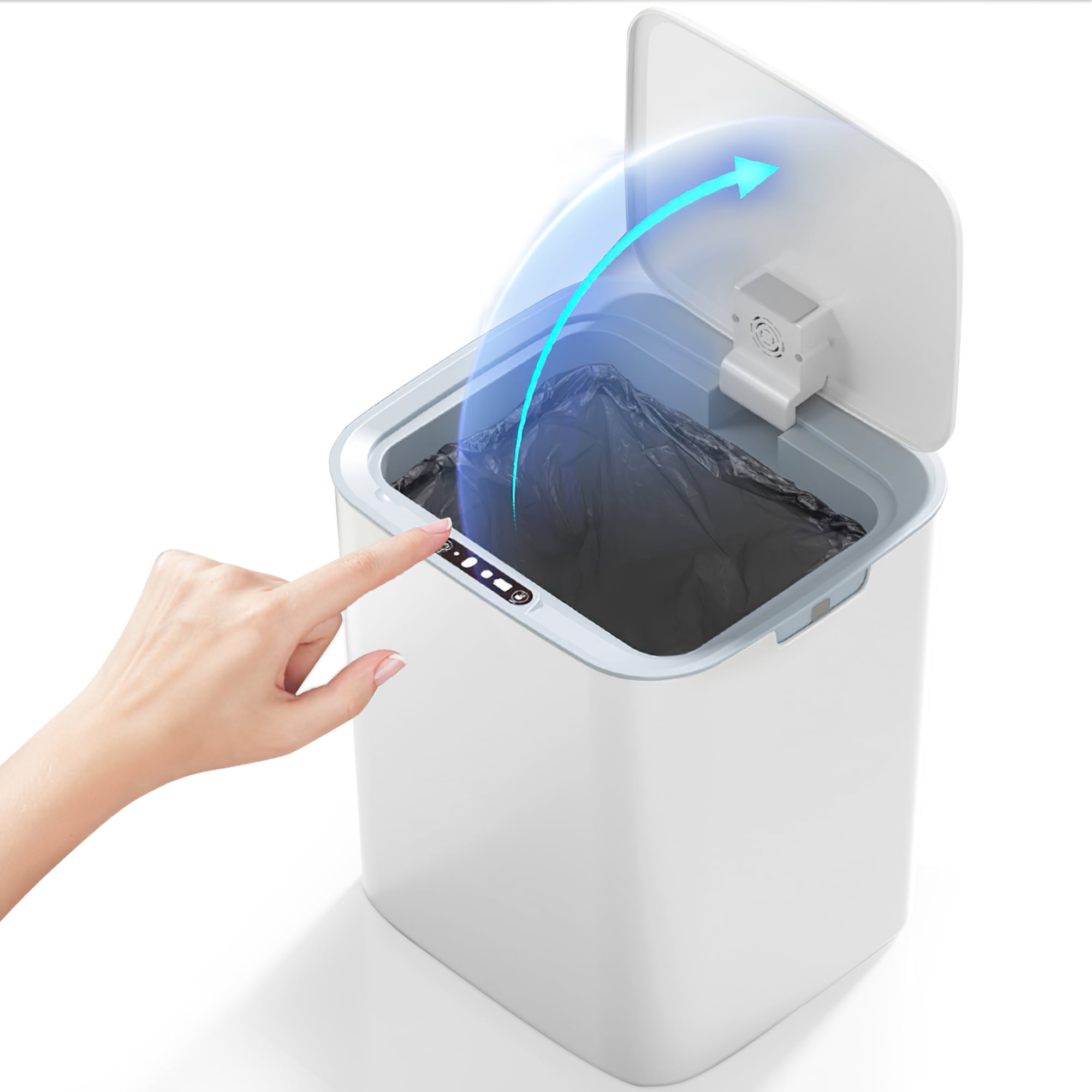 Automatic Bathroom Trash Can with Lid, Large Capacity Touchless Trash ...