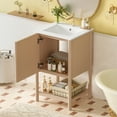 thumbnail image 1 of Small Bathroom Vanity 20 inch, Freestanding Vanity with Ceramic Sink, French Style Compact Vanity with Soft-Close Door, Space Saving Vanity for Apartment, Powder Room, Cream White, 1 of 8