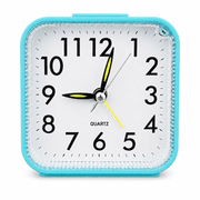 Small Battery Operated Analog Alarm Clock, Travel Clock,Slient Bedside Clocks for Bedrooms Bathroom Shelf Desk,Blue