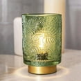 thumbnail image 1 of Quaqdae Small Battery Operated Lamp - Portable Cordless Lamp for Home Decor, Glass Table Lamp with Decor Aesthetic Jade Green, 1 of 8