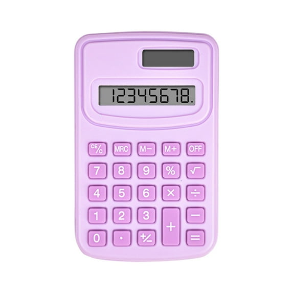 Small Battery Powered Handheld Basic Calculator 4 Function For Students Kids Home Office, Lightweight 10*6.4Cm 38G Portable, 8-Bit Lcd Display Clear Visibility Solar And Button