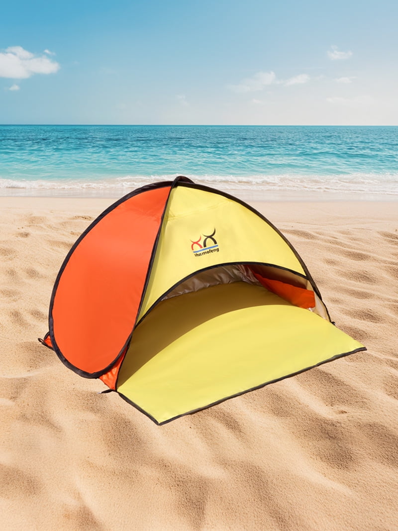 Small Beach Outdoor Sun - Shade Tent For Sunbathing, Lightweight And Durable, Spacious Enough, Pink - Blue, Ideal For Beach Leisure