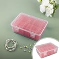 thumbnail image 1 of Small Bead Organizers, 15-Piece Plastic Storage Cases with Hinged Lid – Clear Mini Craft Supply Box for Beads, Jewelry, Nails, Rhinestones & DIY Accessories, Pink, 1 of 9