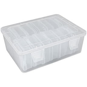 Small Bead Organizers, Plastic Storage Cases Mini Clear Bead Storage Containers Transparent Boxes with Hinged Lid and Rectangle Clear Craft Supply Case,14-compartment Set Storage Box,White,5x6x2"