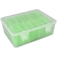 thumbnail image 1 of Small Bead Organizers, Plastic Storage Cases Mini Clear Bead Storage Containers Transparent Boxes with Hinged Lid and Rectangle Clear Craft Supply Case,14-compartment Set Storage Box,Green,5x6x2", 1 of 9