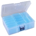 thumbnail image 1 of Small Bead Organizers, Plastic Storage Cases Mini Clear Bead Storage Containers Transparent Boxes with Hinged Lid and Rectangle Clear Craft Supply Case Storage Containers Blue 6.5*4.8*2.3 In, 1 of 9