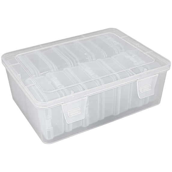 Small Bead Organizers, Plastic Storage Cases Mini Clear Bead Storage Containers Transparent Boxes with Hinged Lid and Rectangle Clear Craft Supply Case Storage Containers White 6.5*5*2.4 In