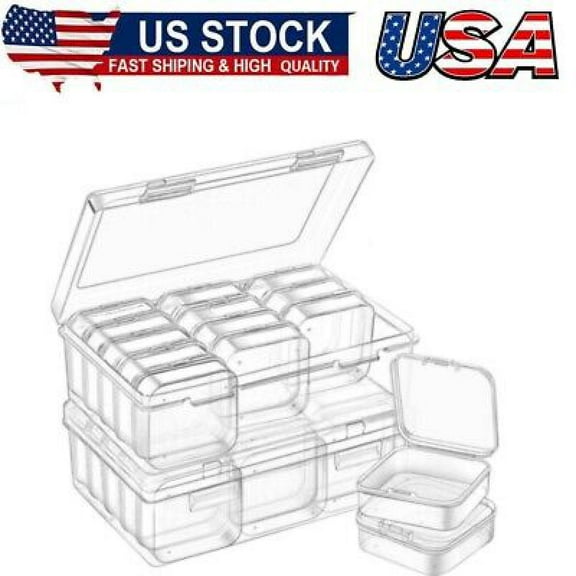 Small Bead Organizers and Storage Containers, 32Pcs Rectangle Plastic Storage