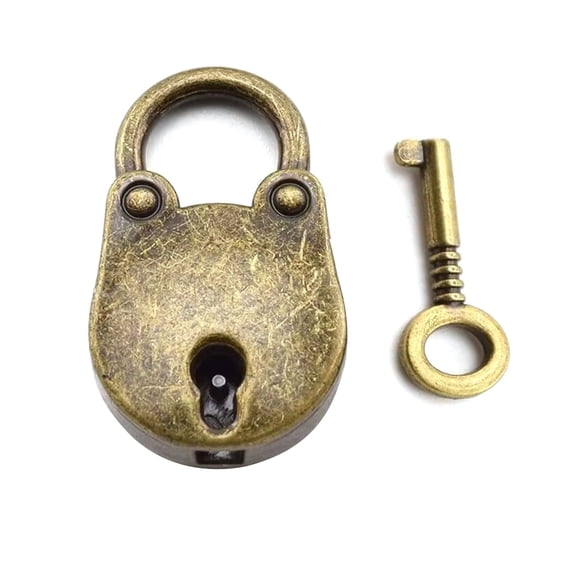 Small Bear Head Key Lock Vintage Lock with Key Exquisite Inspired Lock Vintage Lock for Security