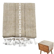 Small Bedside Tablecloth Dustcover End Tabletop Coffee Tassel Rectangle Farmhouse Fabric Table Cloth Nightstand Dresser Covering