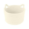 thumbnail image 1 of Small Beige Cotton Rope Basket, 9.4 Inch Woven Storage Bin, 1 Count, Round Soft Shelf Container For Dog Toys Keys Wallet, Boho Neutral Nursery Catchall, Farmhouse Living Room Entryway Bowl, 1 of 3